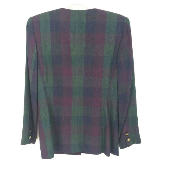 Vtg Casual Corner Women Plaid Button Down Blazer - Picture 2 of 8